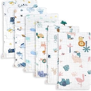 We Are Obsessed With This: Muslin Baby Burp Cloths 6 Pack Large 20''x10'' 100% Cotton Burp Rags Absorbent and Soft 6 Layers Muslin Cloth Baby Essentials for Newborn(Zoo Pattern, Pack of 6)