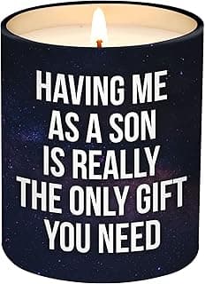 Mothers Day Gifts for Mom from Son - Birthday Gifts for Mom from Son - Moms Birthday Gift Ideas from Son - Mother Gift, Funny Mother Candle, 10 Oz Jar Lemongrass Scent Soy Wax Candle