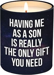 Mothers Day Gifts for Mom from Son - Birthday Gifts for Mom from Son - Moms Birthday Gift Ideas from Son - Mother Gift, Funny Mother Candle, 10 Oz Jar Lemongrass Scent Soy Wax Candle