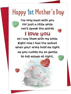 FaCraft First Mothers Day Gifts for New Mom - Large 8x5.5 Rainbow UV Printing Happy First Mothers Day Card for New Mom First Time Mom from Bump Baby Boy Girl, with Envelope and Seal