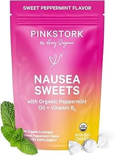 Upgrade Your Life With This: Pink Stork Organic Peppermint Sweets for Morning Sickness and Motion Sickness Support, Added Vitamin B6, 1st Trimester Pregnancy Must Haves - 30 Wrapped Peppermint Candies