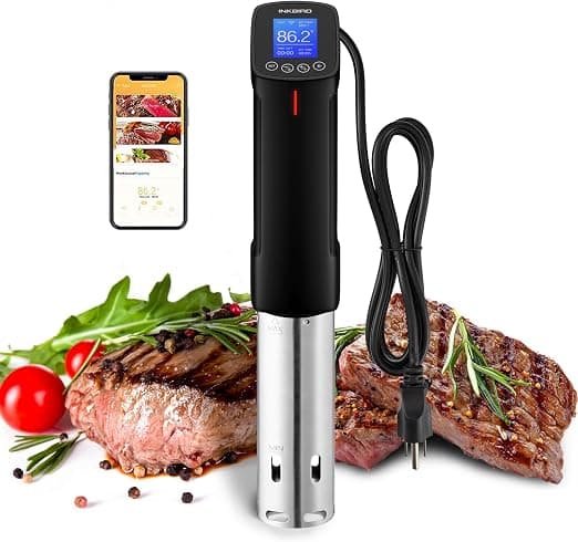 Perfect Gift Idea: INKBIRD WIFI Sous Vide Cooker ISV-100W, 1000 Watts Sous Vide Machine Immersion Circulator with 14 Preset Recipes on APP & Calibration Function, Thermal Immersion, Fast-Heating with Timer