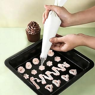 21pcs Cake Decorating Tool Kit – Includes 2 Silicone Reusable Piping Bags, 16 Piping Tips, 3 Cake Scrapers – DIY Cake Decorations and Baking Tools