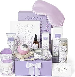 Lavender Spa Gifts Set, 11 Pcs Bath Gift Set for Women, Relaxing Spa Gifts, Home Spa Bath Set Self Care Package, Birthday Gifts for Womens Her Mom Friends Wife Girlfriend Wife