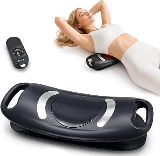 brenzo Lower Back Massager with Heat, Electric Lumbar Stretching Device with Airbag Compression, 15 Intensity Levels, 3 Heat Settings, Portable Back Relaxation for Home Office Use-Black