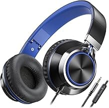 On Ear Headsets and Volume Control Foldable, Corded Computer Chromebook for Children Teens Classroom Online Learning Travel