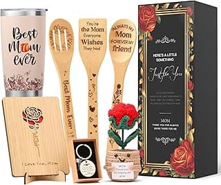 Christmas Gifts for Mom, Cooking Mother Gift Basket, Kitchen Gifts - Christmas, Birthday, Thanksgiving Gift Basket with Handmade Wooden Cooking Tool For Mom