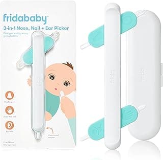 Frida Baby 3-in-1 Nose, Nail + Ear Picker for Baby Grooming | By the Makers of NoseFrida the SnotSucker, Safely Clean Baby's Boogers, Ear Wax & More