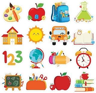 1 1/2" Cute Preschool Kindergarten Back to School Stickers, 480PCS Pre-K Self-Adhesive Sticker, Reward Sticker Decal Labels for Kids Toddlers Students Classroom Must Haves (Back to School)