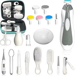 Baby Healthcare and Grooming Kit, Portable Baby Safety Care Set, Baby Essentials kit for Newborn (Grey White 20 in 1)