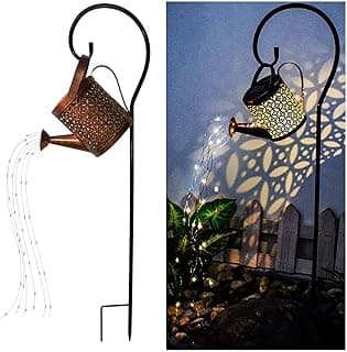 Unique Birthday Gardening Gifts for Women,Metal Solar Lanterns Outdoor Waterproof,Yard Art Cascading Lights,Patio Lawn decor