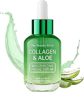 Toddler-Approved Amazon Find: The Beauty Elixir Aloe & Collagen Serum For Face - Dermatologist Tested, Anti-Aging, Ultra Hydrating Aloe Vera Gel For Face - Natural Ingredients, Clean Beauty, Cruelty-Free Korean Skin Care - 1.69 oz