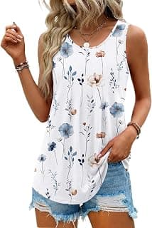 Womens Tank Tops Sleeveless Pleated Crew Neck Summer Tunic Tops Dressy Loose Fit Business Casual Blouses 2026