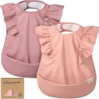 Large Baby Bibs for Eating, Wearable Food Catcher, 6-12 Months Baby Feeding Essentials, Smock Bib for Toddlers 1-3, Kids