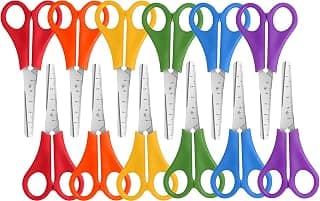 Kids Scissors Bulk of 12-Pack, Taotree 5" Kid Scissors for School Office | School Supplies, Craft Supplies, Small Blunt Tip Safety for Toddler Child Student Classroom Teacher Scrapbook Scrapbooking
