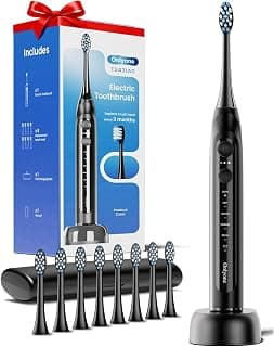 Price Drop: Onlyone Sonic Electric Toothbrush for Adults, Rechargeable Ultrasonic Electric Toothbrush with 8 Brush Heads, Travel Case, Charging Base & Wireless Charging - 5 Modes with Smart Timer