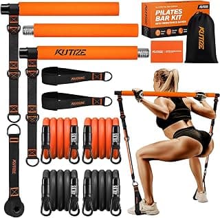 KUTIZE Pilates Bar Kit with Resistance Bands, Pilates Equipment, Multifunctional Pilates Bar for Women & Men, Pilates kit for Hip, Back, Arm, Full-Body Workouts, Home Gym Strength Training Equipment