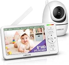 48Hr Battery Life, Remote Pan Tilt Zoom, Thermal Sensor, Two-Way Audio, White Noise, 1000ft Long Range Secure Infant Monitor