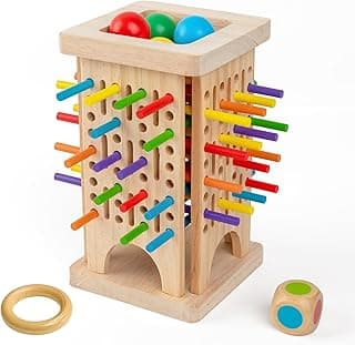 Budget Find You Need: Montessori Wooden Board Game with 30 Colorful Sticks & Dice | Math Educational Toy for 3+ Year Olds | Fine Motor Skills, Counting & Family Fun | Travel-Friendly Learning Gift for Kids