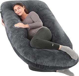 Elover U Shaped Pregnancy Pillow,Full Body Maternity Support | Removable Cover,Sleeping Support for Back,Legs, Belly & Hips,Must Have for Pregnant Women,57 Inch