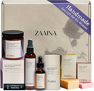 ZAAINA Spa Gift Set for Her - USA Made Luxury Self Care Spa Set, Pampering At Home Bath & Body Relaxing Spa Package, Gift Basket for Wife Friend, Mother's Day Gifts for Mom, Birthday Gifts for Women