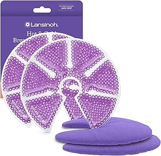 Lansinoh Breast Therapy Packs, Hot and Cold Breast-Pads with 2 Soft Covers, Postpartum Essentials for Nipple Pain Relief, Mastitis, Engorgement, Support for Breastfeeding, Pumping Aid, 2 Pack
