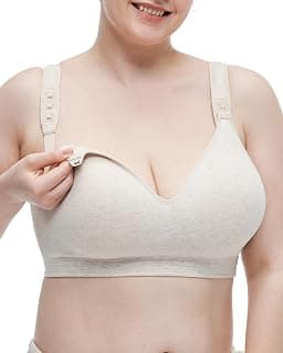For Busty Moms, Full Coverage Support, Wirefree Fixed Padded Molded Cups, Adjustable Nursing Clips, Fixed Straps, Sleep