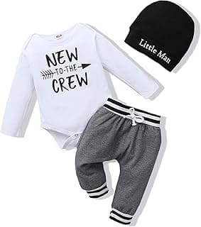 Perfect Gift Idea: Newborn Infant Baby Boy Clothes Fall Winter Outfits New to The Crew Outfit Toddler Baby Boy Clothes Set