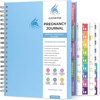 Clever Fox Pregnancy Journal & Memory Book - Pregnancy Planner & Notebook for Expecting Moms – Baby Keepsake, First Time Moms Gift (Light Blue, 9" x 10.5")