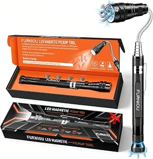 Gifts for Men, LED Magnetic Pickup Tool,Stocking Stuffers For Adult | Birthday Gifts for Men, Extendable Magnetic Flashlight, Mens Gifts for Women Husband Grandpa Him,Cool Gadgets(Black)