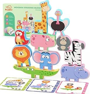 Trending on Amazon: Montessori Toys for Toddlers, 10 Pack Wooden Animal Stacking Blocks, Sorting & Stacking Preschool Learning Activities, Gift for Boys, Girls