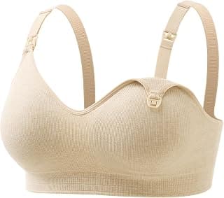 Soft & Comfort, Pregnancy Bralete, Wireless Fixed Padded Molded Cups, Adjustable Straps, One-Hand Nursing Clip