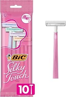Silky Touch Women's Disposable Razors, With 2 Blades, Pretty Pastel Razor Handles, 10 Count Pack of Shaving Razors