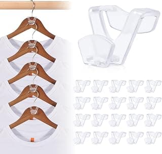 Clear Clothes Hanger Connector Hooks, Heavy Duty Hangers Organization, Premium Space Saving Hangers for College