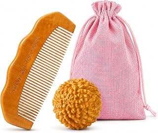 Birth Comb & Acupressure Massage Ball Set, Labor and Delivery Essentials | Wooden material, sensory focus, hospital bag essentials, mom-to-be gift