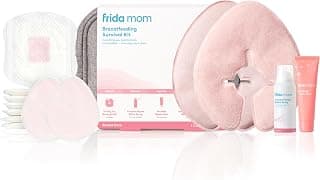 Frida Mom Breastfeeding Survival Kit, 13 Piece Gift Set for Nursing Moms | Reusable Hot+Cold Breast Relief Packs, Hydrogel Nipple Pads, Saline Spray, Nipple Balm & Pads