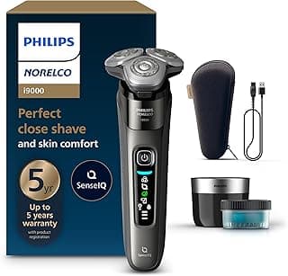 Philips Norelco i9000 Electric Shaver, Dark Slate | 360° Rotating Dual SteelPrecision blades, SenseIQ Technology, Flexible Compact Heads, Includes Quick Clean Pod, X9002/82