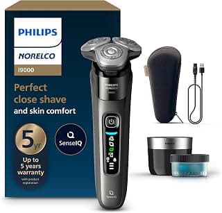 Philips Norelco i9000 Electric Shaver, Dark Slate | 360° Rotating Dual SteelPrecision blades, SenseIQ Technology, Flexible Compact Heads, Includes Quick Clean Pod, X9002/82