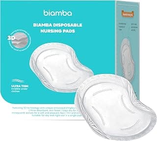 60-Pack Disposable Nursing Pads for Breastfeeding - Ultra Thin Breast Pads for Leaking Milk Disposable with 3D Absorption & Leak Protection Individually Wrapped, Day & Night Nursing Essentials