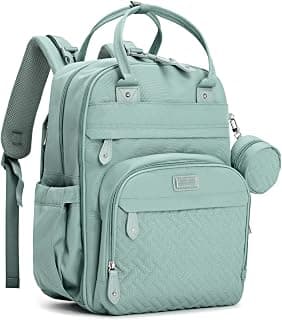 Diaper Bag Backpack - Baby Essentials Travel Bag - Multi Function Water Resistant Diaper Bag, Travel Essentials Baby Bag with Changing Pad, Stroller Straps & Pacifier Case – Sage Green
