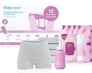 Disposable Underwear, Ice Maxi Pads, Perineal Healing Foam, 24 Pad Liners & Peri Bottle for New Moms