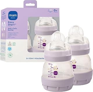 Extra Slow Flow Breastfeeding-Like Silicone Nipple,Dual Anti-Colic Bottle Reduces Colic, Gas & Reflux, Easy Clean, BPA Free