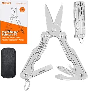 Stainless Steel Serrated Shears, Ultra-Light Pocket Tool for Travel, Office, Camping, and EDC, Gifts for Men on Christmas