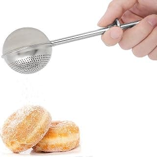 Spring-Press Handle, Dishwasher Safe, For Flour, Powdered Sugar, Fine Spices, Pick Up and Dust Flour Sifter, Gift Package