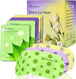 Serfeymi 22 Packs Steam Eye Mask-Disposable Cornea Care Rest Self Heating Eye Mask,Warm Eye Compresses for Dry Eyes,Sleep,Spa,Travel Essentials & Relaxation Gifts,Stocking Stuffers-Mixed 3 Scents