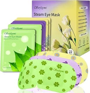 Serfeymi 22 Packs Steam Eye Mask-Disposable Cornea Care Rest Self Heating Eye Mask,Warm Eye Compresses for Dry Eyes,Sleep,Spa,Travel Essentials & Relaxation Gifts,Stocking Stuffers-Mixed 3 Scents