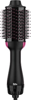 Blowout Brush and Styler Volumizer with Negative Ion Anti-frizz Ceramic Titanium Barrel Hot Air Brush