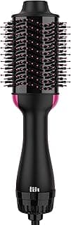 Hair Dryer Brush Blow Dryer Brush in One, Upgraded 4 in 1 Hair Dryer and Styler Volumizer with Negative Ion Anti-frizz Ceramic Titanium Barrel Hot Air Hair Straightener Brush