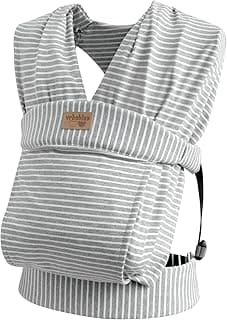 Baby Wraps Carrier Newborn to Toddler, Kangaroo Baby Easy Wearing Wrap, Adjustable Soft Baby Holder Front Chest Sling Carriers Perfect Infant Essentials Gifts (Striped Grey, Cotton)