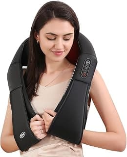 Careboda Shiatsu Neck and Back Massager with Soothing Heat, Electric Shoulder Massage 8 Nodes Deep Tissue 3D Kneading Massages for Pain Relief, Best Gifts for Man, Woman, Friends, Parents